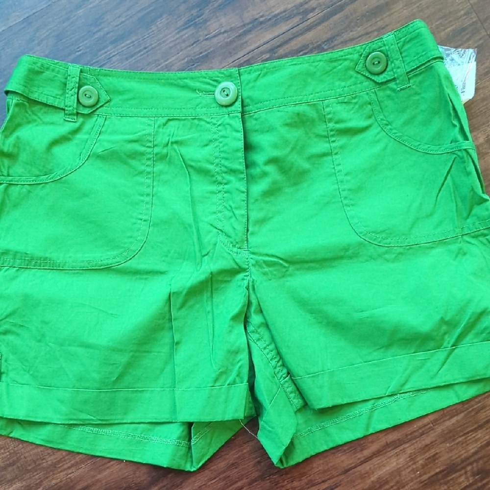 Tailor B. Moss Vibrant Green Women's Cargo Shorts Size 14